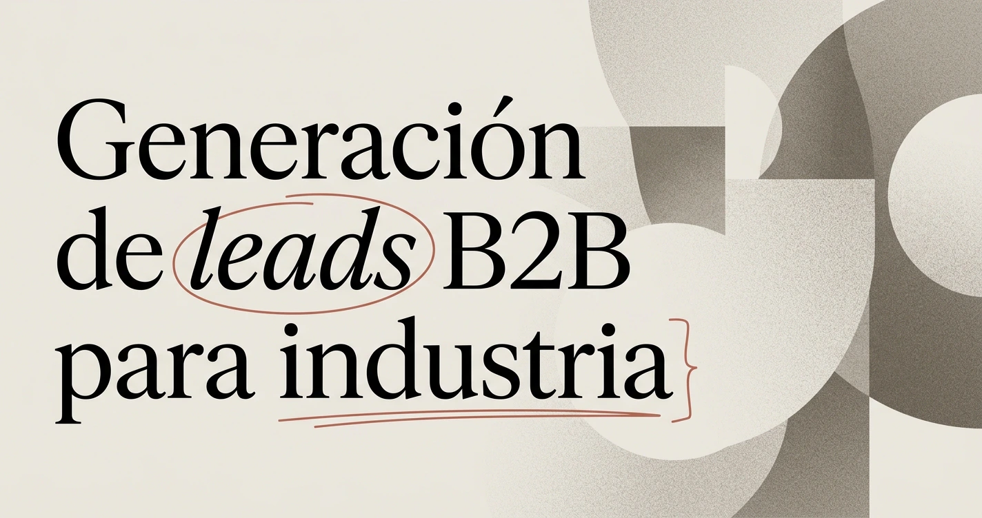 Generación de leads B2B: guía para la industria